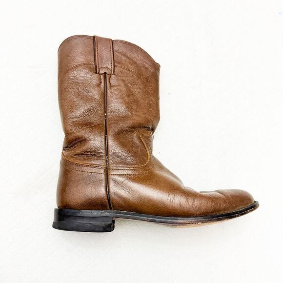 Justin's Men's Brown Cowboy Boot Calf Height Western Rancher Size 6.5 - Picture 7 of 7